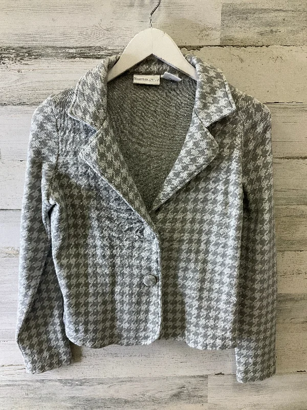 Women's Color Block Blazers -Blazer By Worthington In Silver, Size: M