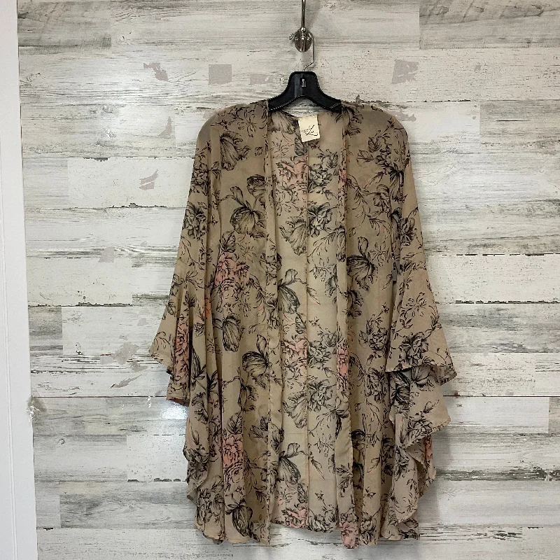 Kimono with Wide Sleeves-Kimono By Lu In Tan, Size: M