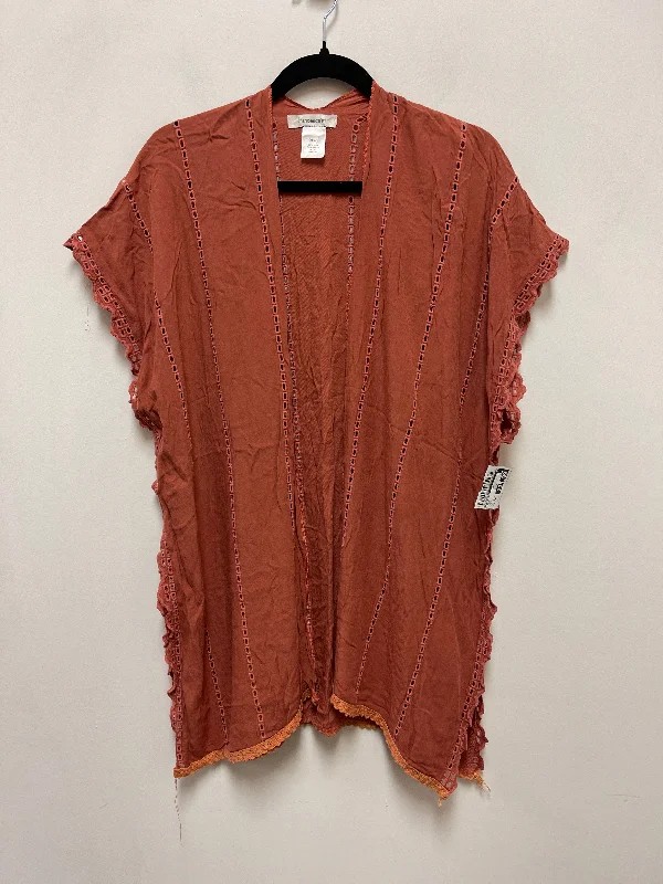 Kimono for Vintage-Inspired Outfits-Kimono By Francesca's In Orange, Size: Osfm