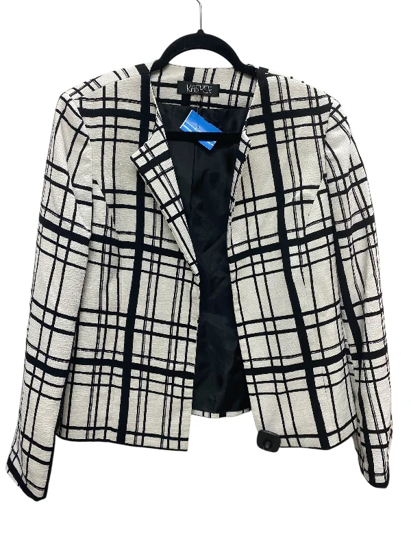 Women's Bright Color Blazers -Blazer By Kasper In Black & White, Size: 10