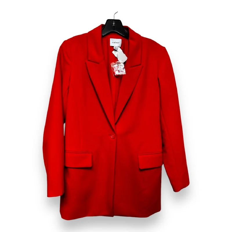 Women's Blazers with Tartan Check -Blazer By Nine West In Orange, Size: Xs