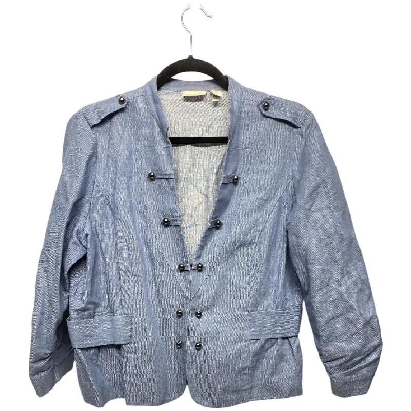 Women's Blazers for Trendy Office Wear -Blazer By Chicos In Blue Denim, Size: M