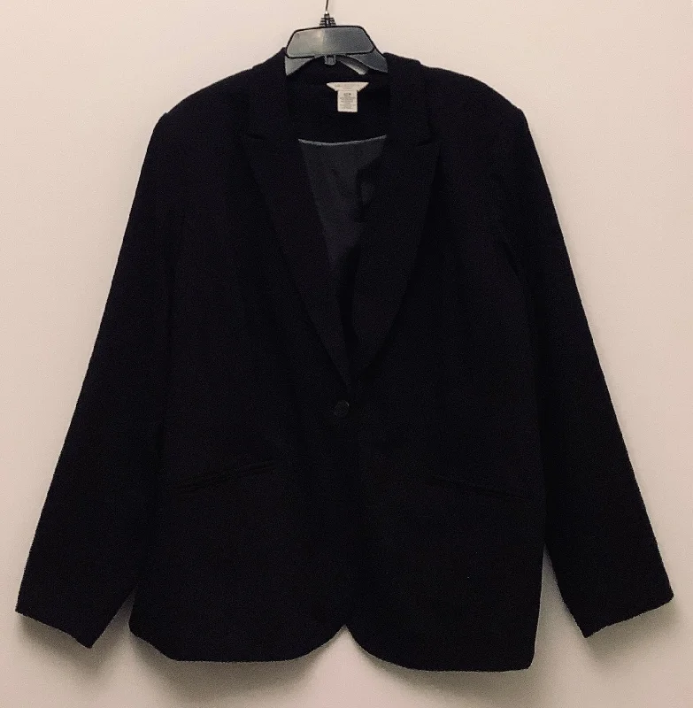 Women's Trendy Wool Tweed Blazers -Blazer By Liz Claiborne In Black, Size: 24