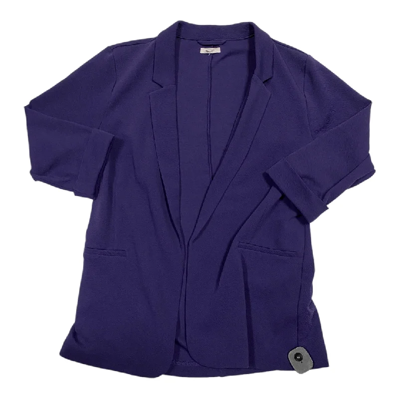 Women's Elegant Office Tweed Blazers -Blazer By Maurices In Purple, Size: 1x