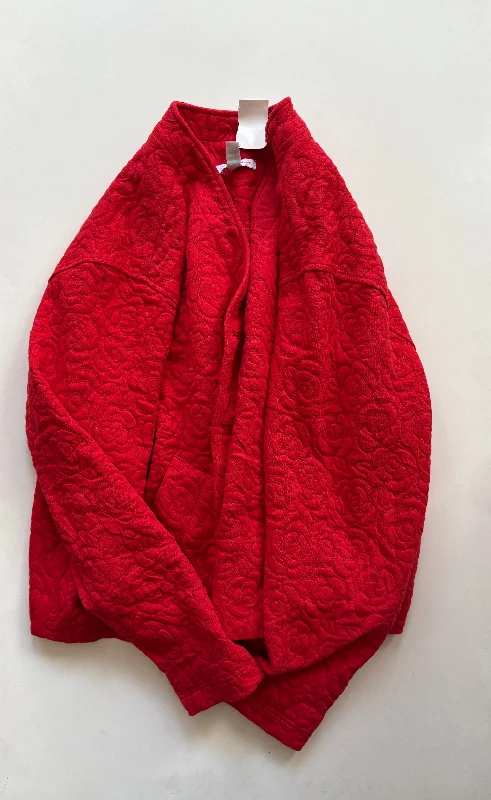 Women's Woolen Winter Tweed Blazers -Blazer By Isaac Mizrahi Live Qvc In Red, Size: 1x