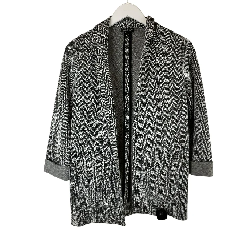 Women's Slim-fit Tweed Blazers -Blazer By Top Shop In Grey, Size: Xs