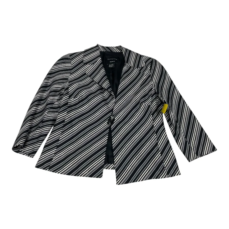 Women's Blazers with V-neck -Blazer By Doncaster In Black & White, Size: Xs