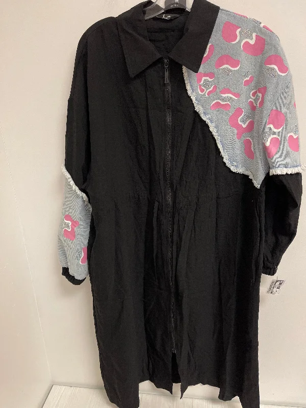 Kimono with Tassels-Kimono By Clothes Mentor In Black, Size: Osfm