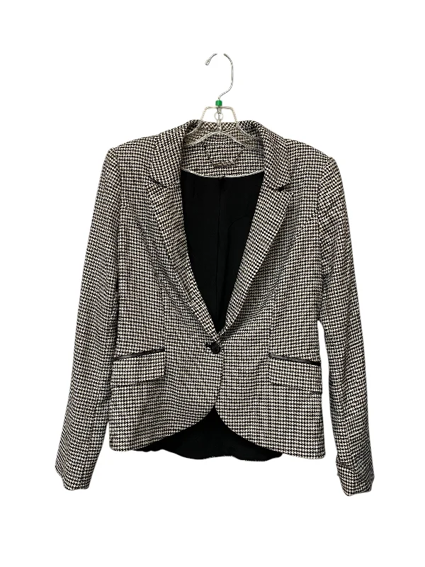 Women's Woolen Checkered Blazers -Blazer By White House Black Market In Black, Size: 6 Women's Woolen Checkered Blazers -Blazer By White House Black Market In Black, Size: 6