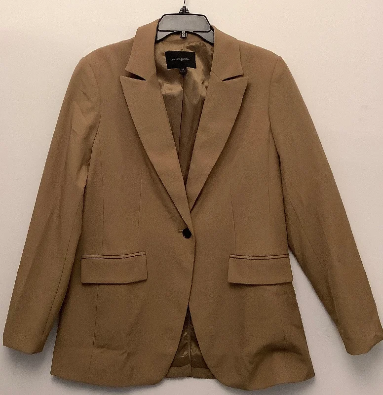 Women's Checked Slim Blazers -Blazer By Banana Republic In Tan, Size: 10