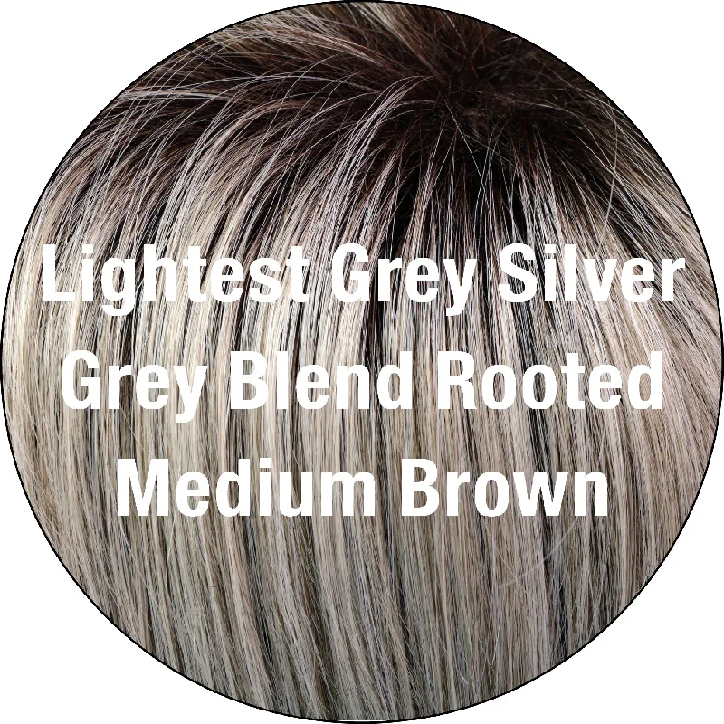 56/60/R8 | Lightest Grey Silver Grey Blend Rooted Medium Brown