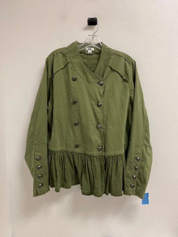 Women's Lightweight Wool Blazers -Blazer By Crown And Ivy In Green, Size: Xl