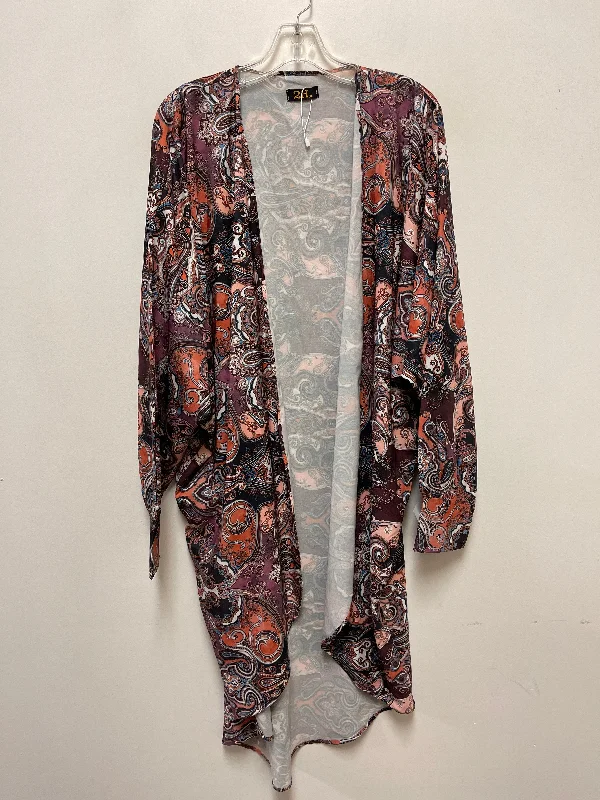 Kimono for Casual Wear-Kimono By Clothes Mentor In Brown, Size: Xl
