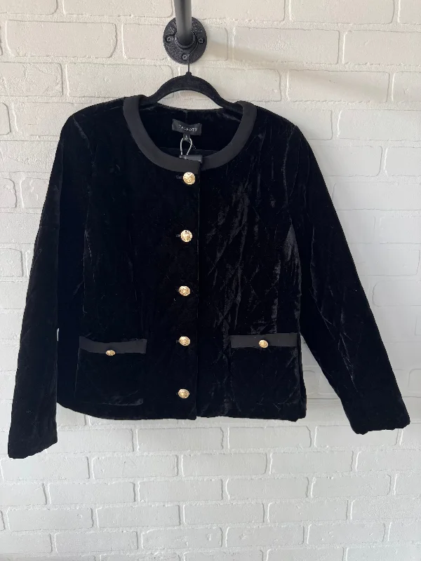 Women's Cropped Blazers -Blazer By Talbots In Black & Gold, Size: L