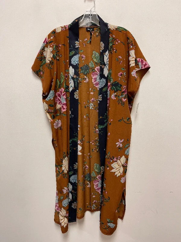 Kimono for Resort Season-Kimono By Clothes Mentor In Brown, Size: Osfm