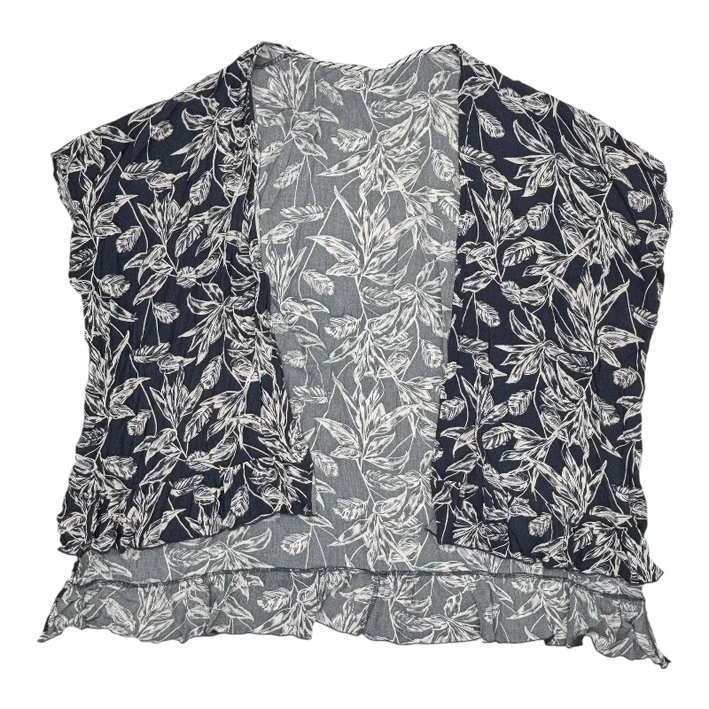 Vintage Kimono-Kimono By Honeyme In Blue & White, Size:L