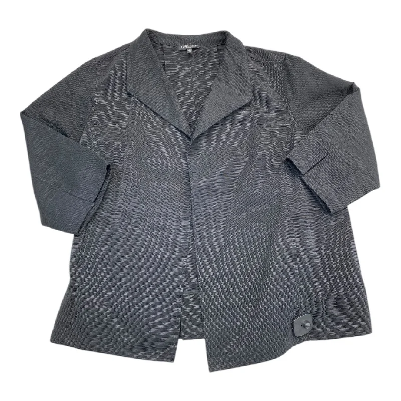 Women's Modern Checkered Blazers -Blazer Designer By Eileen Fisher In Black, Size: 2x