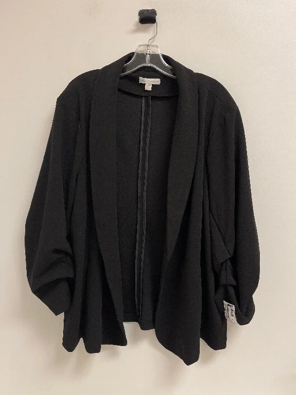 Women's Classic Wool Blazers for Winter -Blazer By Cato In Black, Size: 4x