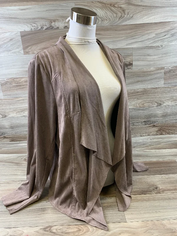 Women's Classic Office Blazers -Blazer By Kut In Taupe, Size: 2x