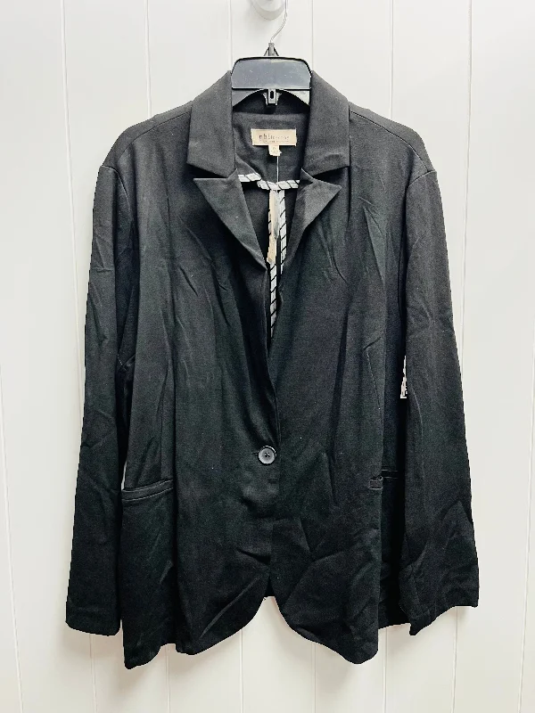 Women's Elegant Checked Blazers -Blazer By Philosophy In Black, Size: 3x