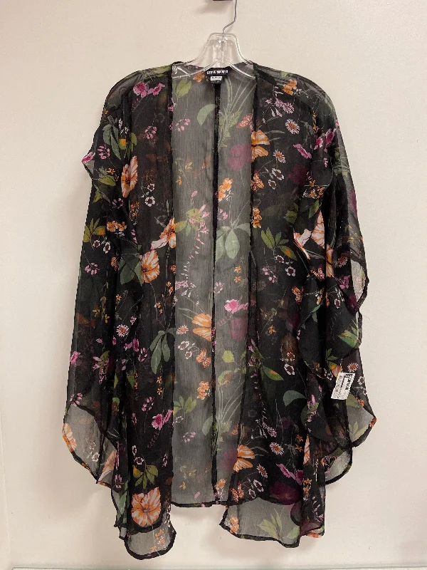 Kimono with Chiffon Fabric-Kimono By Steve Madden In Black, Size: Osfm