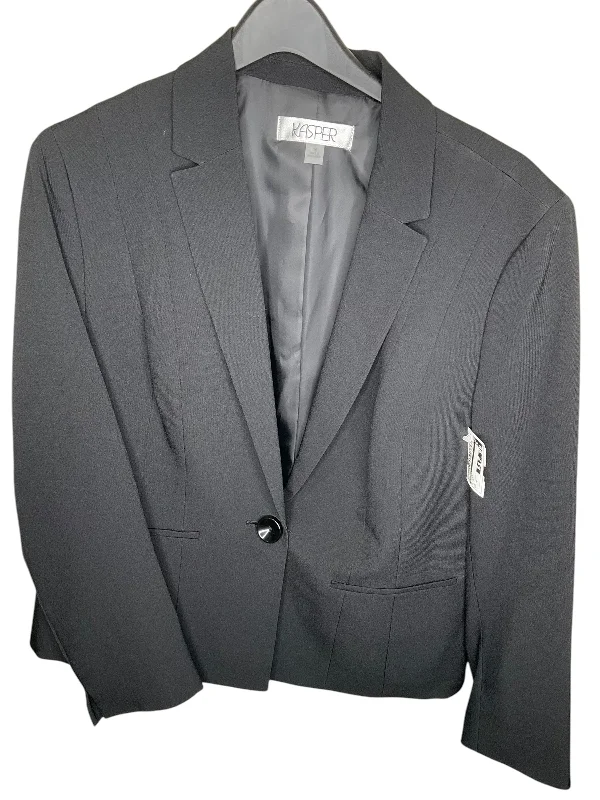 Women's Blazers with Belt -Blazer By Kasper In Black, Size: 16