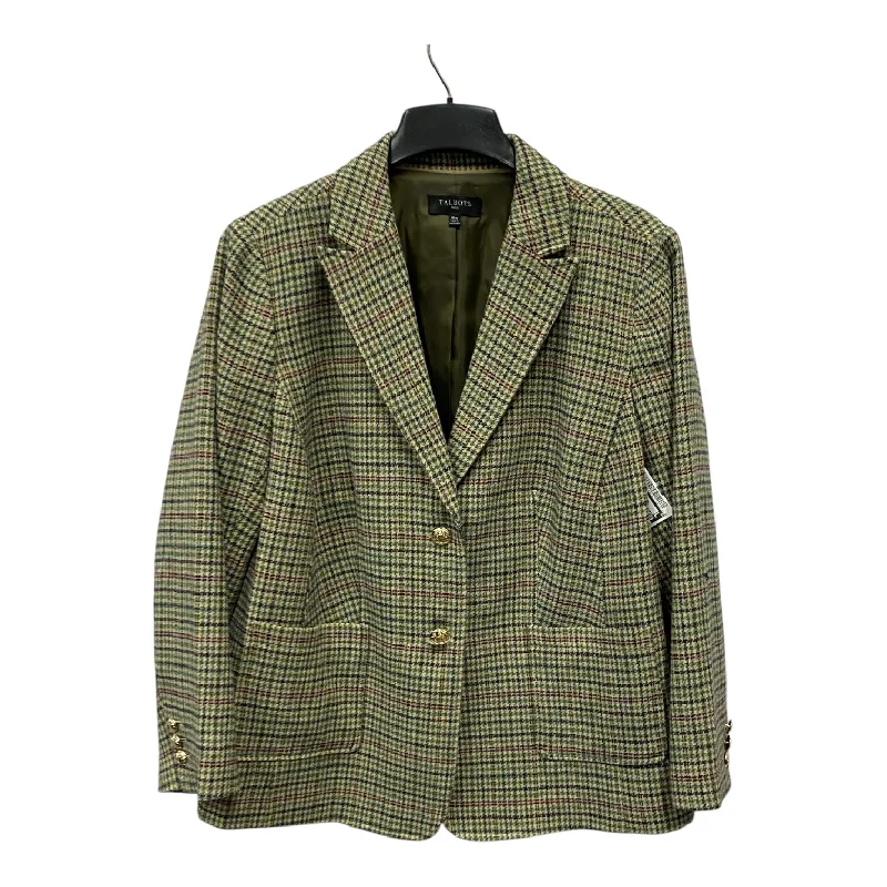Women's Plaid Tailored Blazers -Blazer By Talbots In Green, Size:1X