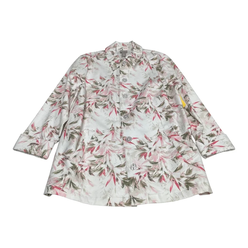 Women's Classic Blazers -Blazer By Chicos In Pink & White, Size: Xs