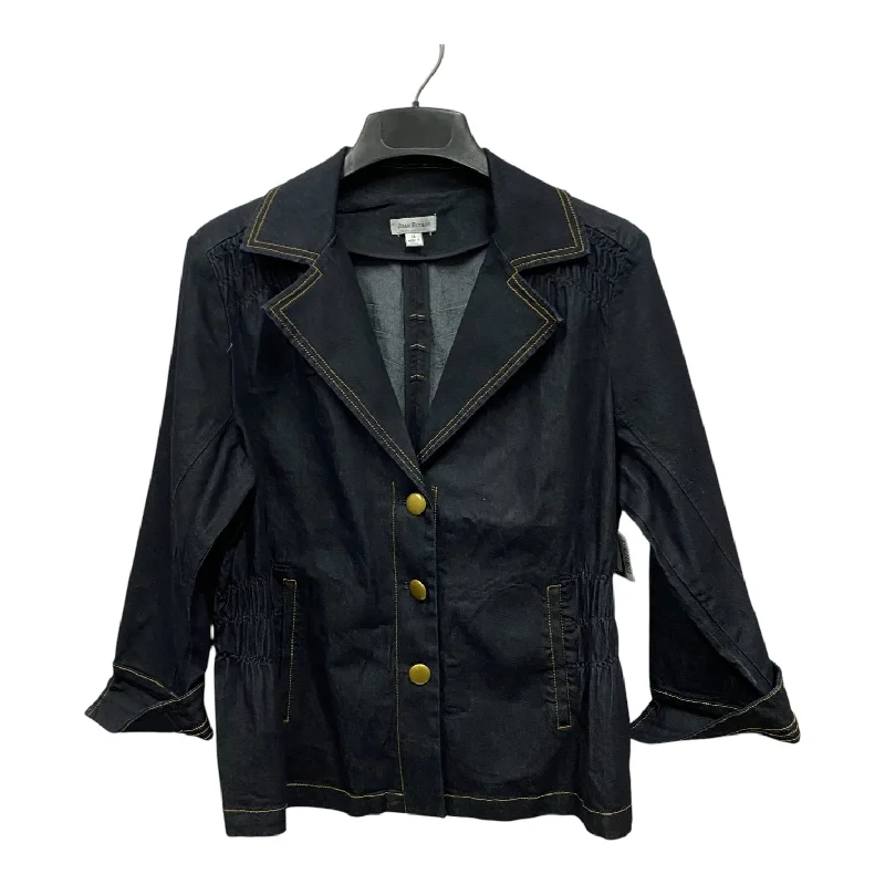 Women's Boho Blazers -Blazer By Joan Rivers In Blue, Size:1X