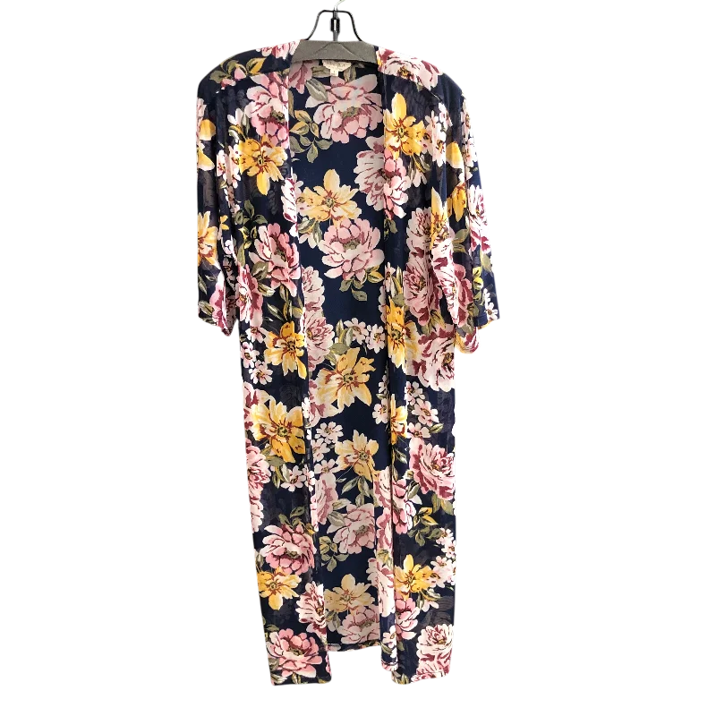 Kimono with Bohemian Flow-Kimono By Ultra Flirt In Floral Print, Size: S