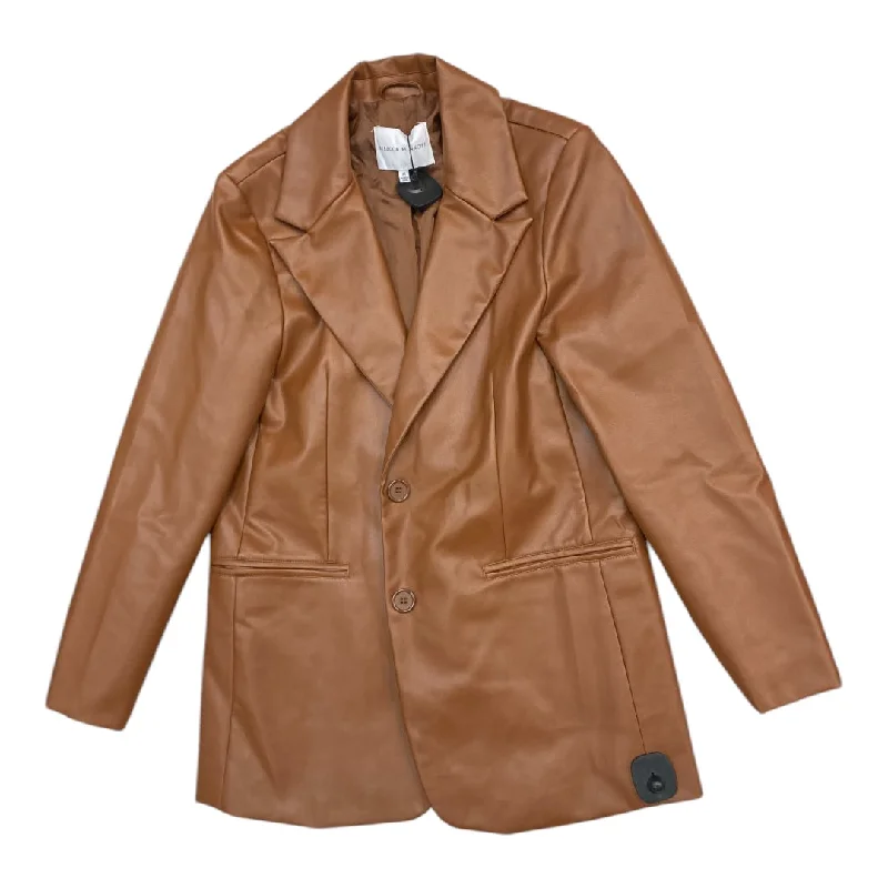 Women's Blazers with Puffed Sleeves -Blazer Designer By Rebecca Minkoff In Brown, Size: M Women's Blazers with Puffed Sleeves -Blazer Designer By Rebecca Minkoff In Brown, Size: M