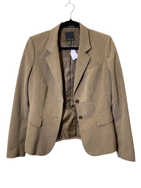 Women's Blazers with Zip Pockets -Blazer By Cmc In Taupe, Size: M