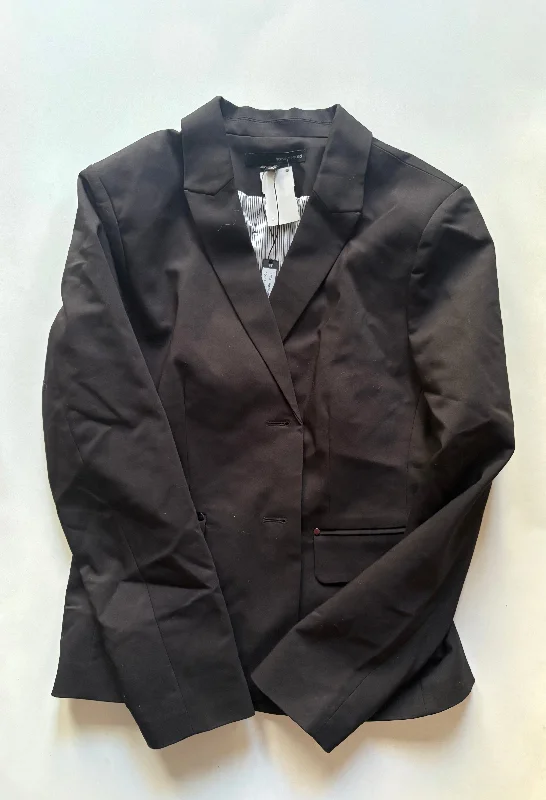 Women's Wool Checkered Office Blazers -Blazer By Harve Bernard In Black, Size: M