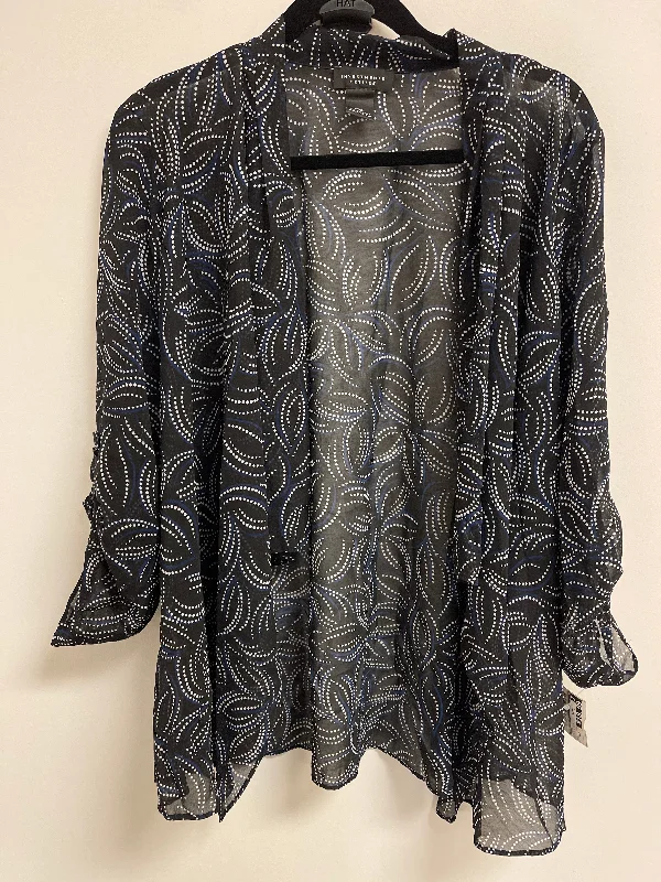 Women's Kimono Robe-Kimono By Investments In Black & Blue, Size: Xlp