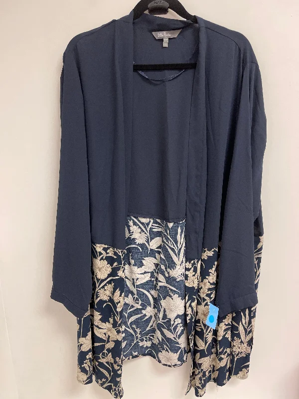Kimono with Rich Colors for Fall-Kimono By Clothes Mentor In Navy, Size: 4x