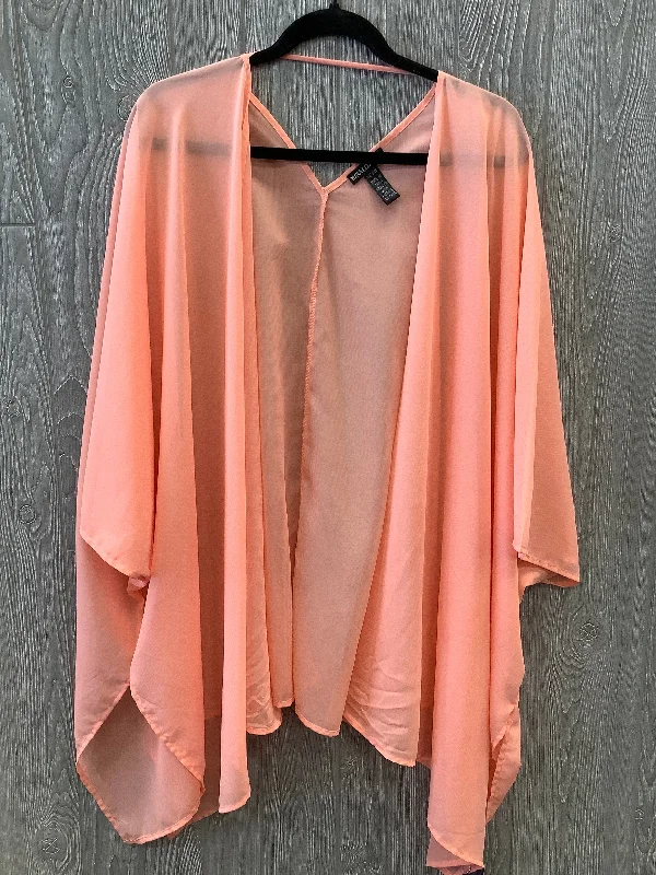 Kimono with Unique Shape-Kimono By Nina Leonard In Coral, Size: Onesize
