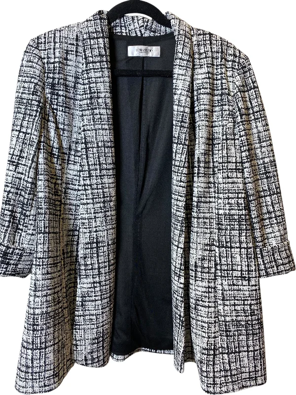 Women's Flared Sleeve Blazers -Blazer By Jones Studio In Black & White, Size: L