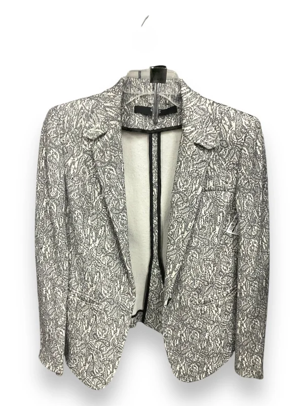 Women's Slim-fit Wool Blazers -Blazer By Clothes Mentor In Grey, Size: M