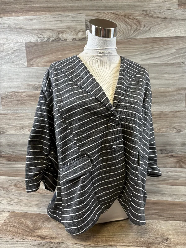 Women's Black Blazers for Business -Blazer By Torrid In Striped Pattern, Size: 3x