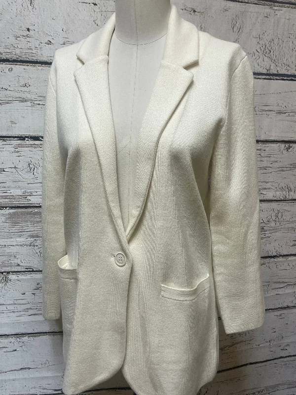 Women's Fashionable Woolen Blazers -Blazer By J. Crew In Cream, Size: S