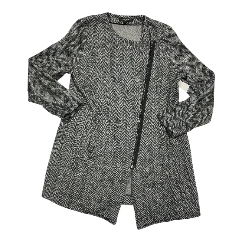 Women's Cozy Woolen Blazers -Blazer By Banana Republic In Black & Grey, Size: L