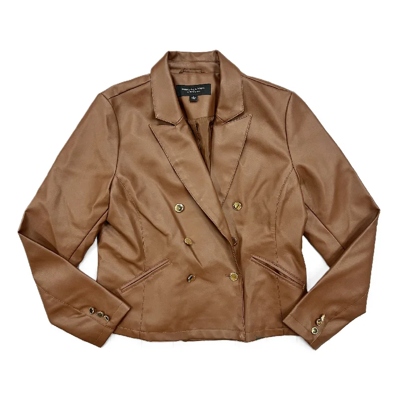 Women's Basic Tweed Blazers -Blazer By Marc New York In Brown, Size: M