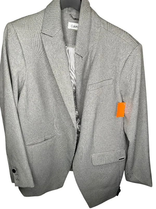 Women's Blazers for Cocktail Parties -Blazer By Calvin Klein In Grey, Size: 18