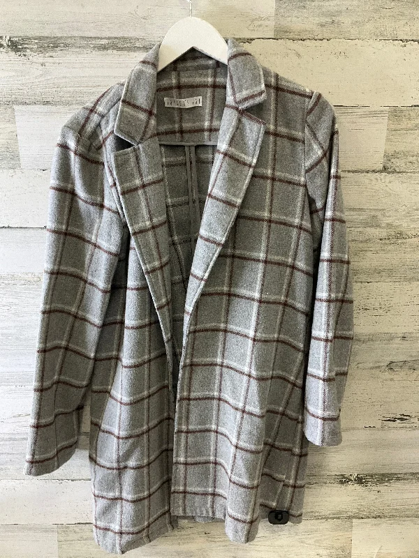 Women's Knit Blazers -Blazer By Potters Pot In Grey, Size: M
