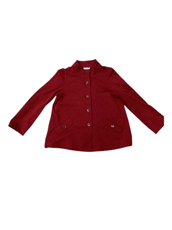Women's Check Print Blazers for Office -Blazer By Susan Graver In Red, Size: S