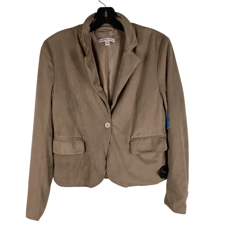 Women's Wool Checkered Blazers for Fall -Blazer By Clothes Mentor In Brown, Size: S Women's Wool Checkered Blazers for Fall -Blazer By Clothes Mentor In Brown, Size: S