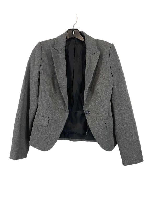 Women's Woolen Tartan Blazers -Blazer By Express Design Studio In Grey, Size: 0
