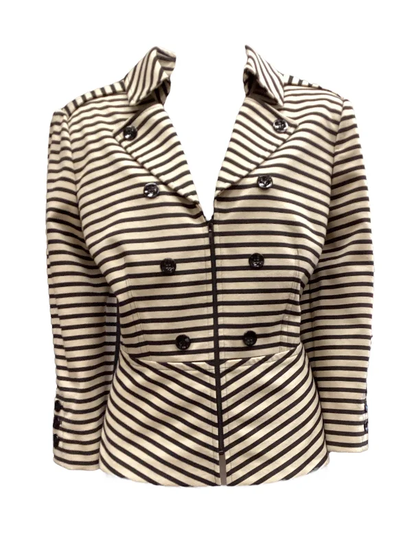 Women's Blazers with Flared Sleeves -Blazer By Tahari By Arthur Levine In Striped Pattern, Size: 12