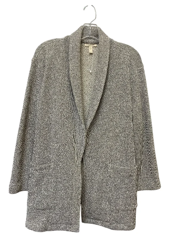 Women's Blazers with Bow Detail -Blazer By Eileen Fisher In Grey, Size: Lp