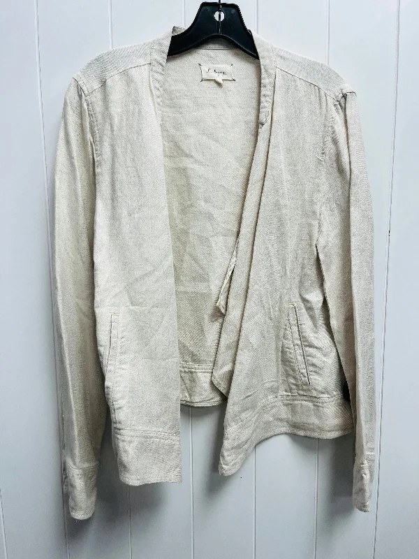 Women's Woolen Plaid Blazers -Blazer By Lou And Grey In Cream, Size: L